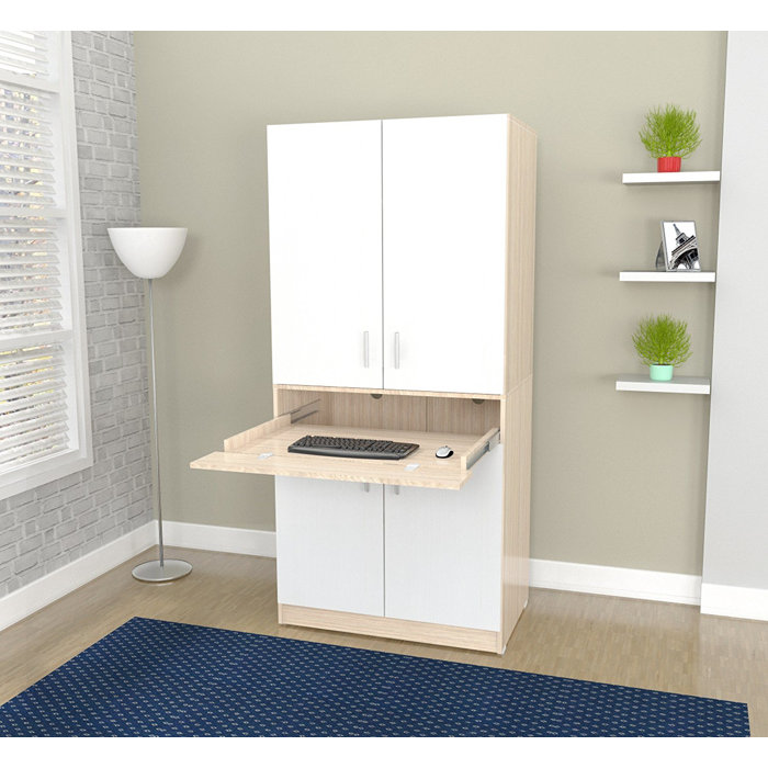 Latitude Run® Lizabeta Solid Wood Armoire Desk Wayfair